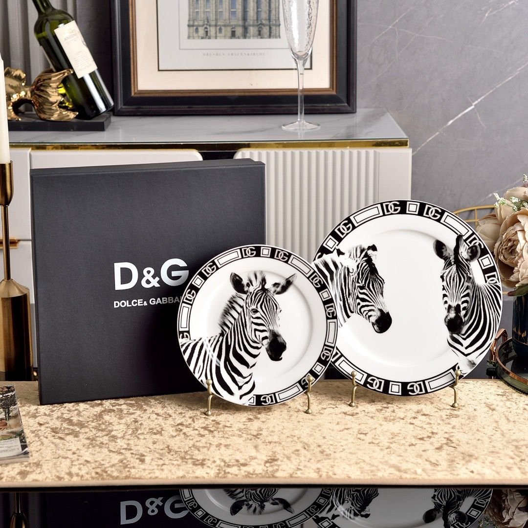 Dolce & Gabbana Zebra  plates set of two